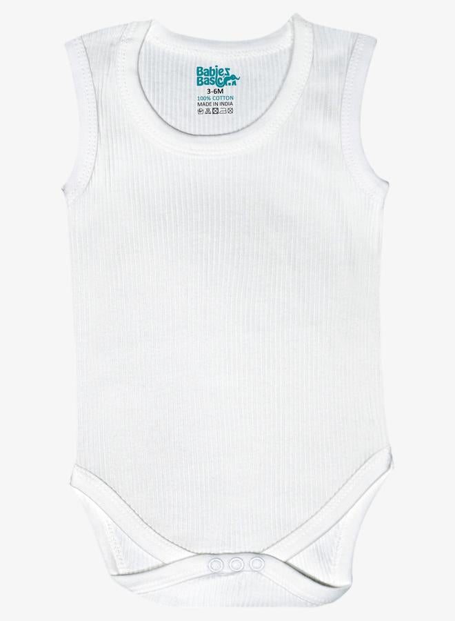 Babies Basic Pack of 3 - Super Combed Cotton Sleeveless Bodysuit - Image 2